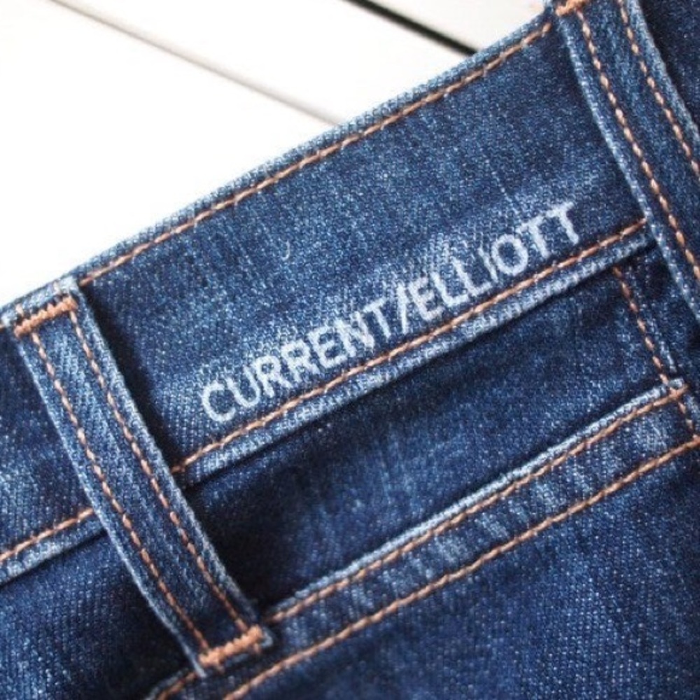Current/Elliott The Roller Bonfire Raw Hem Jeans Size 24 - Picture 8 of 9